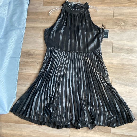 Simply Vera Vera wang dress pleated bottom fit & flare black size XL - Picture 1 of 17